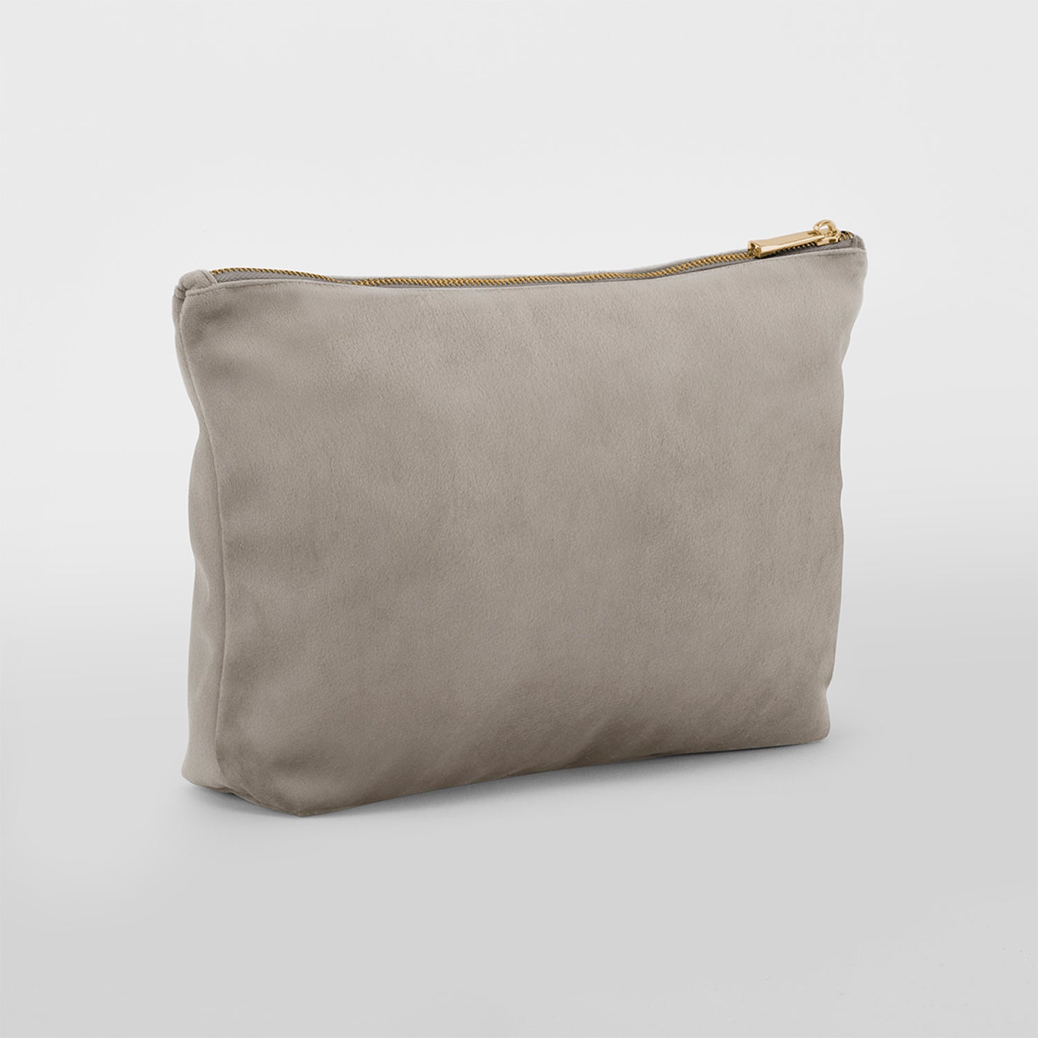 Productfoto grijze velvet tas in maat L om de kleur en de stof goed te tonen – De Mokkes